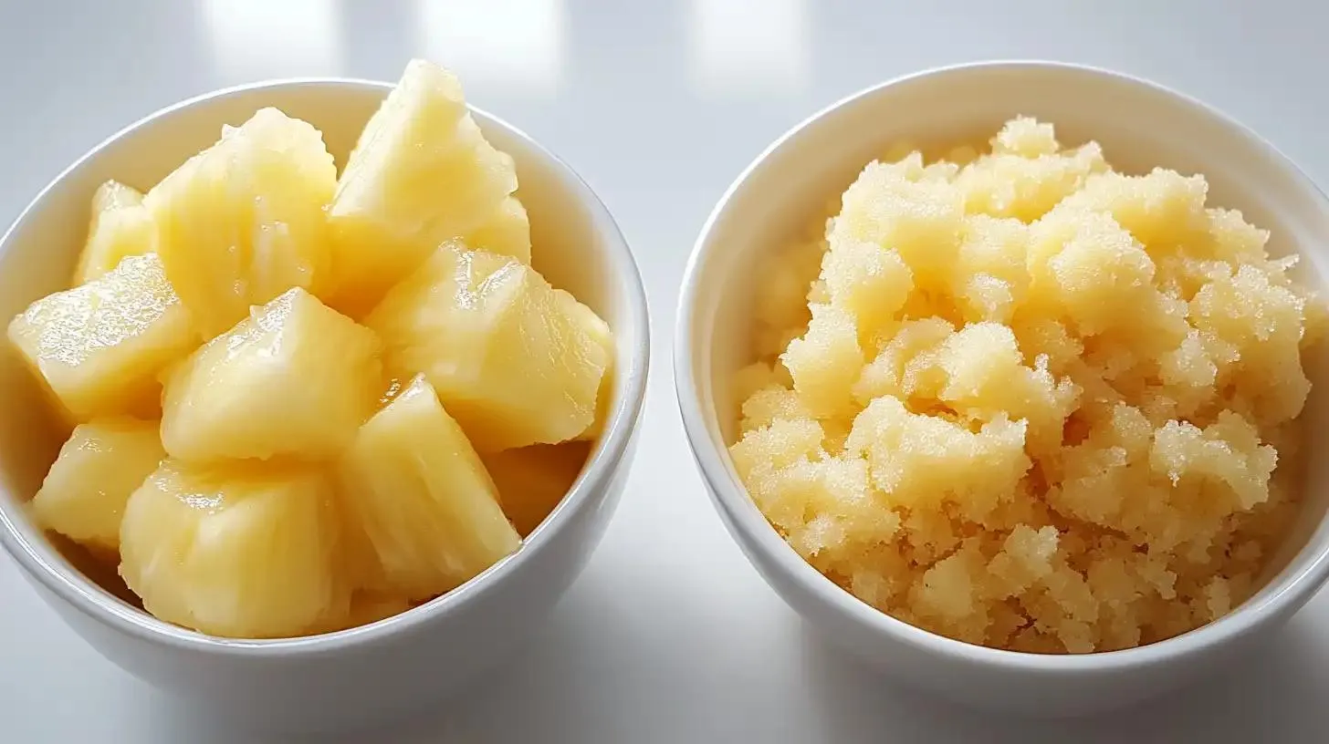 frozen vs thawed pineapple texture