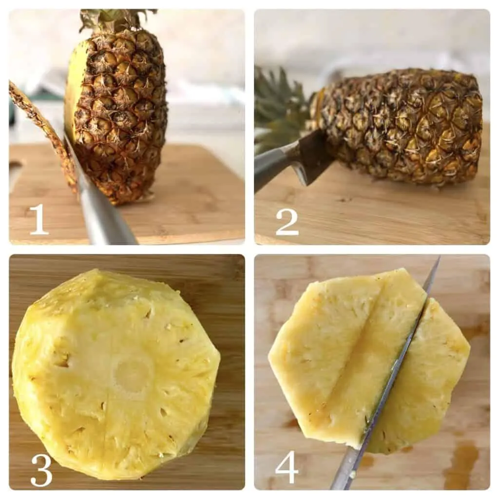 how to cut a pineapple steps