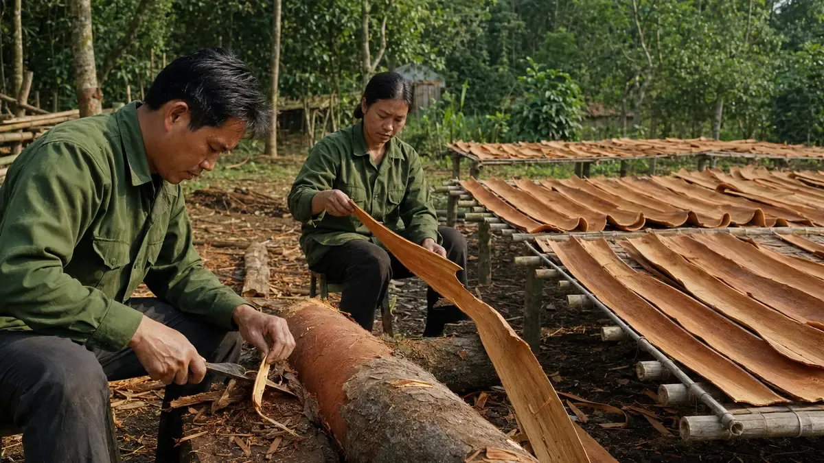 From tree bark to dried Vietnamese cinnamon